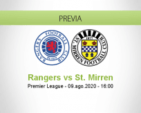 Pronóstico Glasgow Rangers St. Mirren (09 agosto 2020)