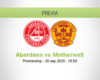Pronóstico Aberdeen Motherwell (20 septiembre 2020)