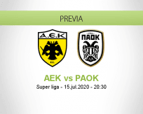 Pronóstico AEK Atenas PAOK (15 julio 2020)
