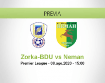 Pronóstico Zorka-BDU Neman Grodno (08 agosto 2020)