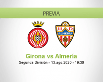 Pronóstico Girona Almería (13 agosto 2020)