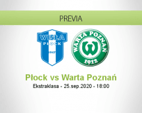 Pronóstico Wisła Płock Warta Poznań (25 septiembre 2020)