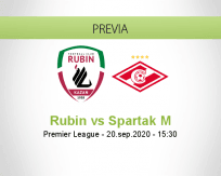 Pronóstico Rubin Kazan Spartak Moskva (20 septiembre 2020)
