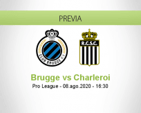 Pronóstico Brujas Sporting Charleroi (08 agosto 2020)