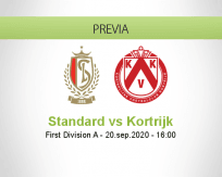Pronóstico Standard Liège Kortrijk (20 septiembre 2020)