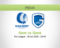 Pronóstico Gent Genk (26 octubre 2020)