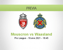 Pronóstico Mouscron Waasland (19 enero 2021)
