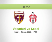 Pronóstico Voluntari Sepsi (25 septiembre 2020)