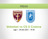 Pronóstico Voluntari CS U Craiova (26 enero 2021)