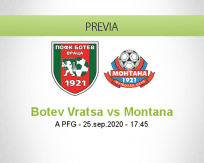 Pronóstico Botev Vratsa Montana (25 septiembre 2020)