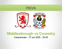 Pronóstico Middlesbrough Coventry City (27 octubre 2020)