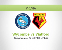 Pronóstico Wycombe Wanderers Watford (27 octubre 2020)