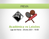 Pronóstico Académica Leixões (26 enero 2021)