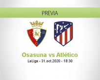 Pronóstico Osasuna Atlético Madrid (31 octubre 2020)