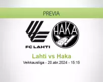 Pronóstico Lahti Haka (20 abril 2024)