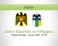 Pronóstico Unión Española O'Higgins (23 noviembre 2020)