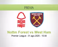 Pronóstico Nottm Forest West Ham (31 agosto 2025)