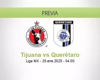 Pronóstico Tijuana Querétaro (24 enero 2025)