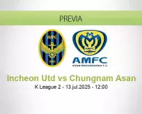 Pronóstico Incheon Utd Chungnam Asan (13 julio 2025)