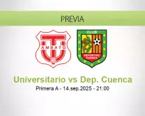 Pronóstico Universitario Dep. Cuenca (14 septiembre 2025)