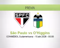 Pronóstico São Paulo O'Higgins (14 abril 2026)