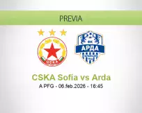 Pronóstico CSKA Sofía Arda (06 febrero 2026)
