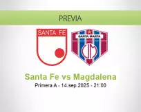 Pronóstico Santa Fe Magdalena (14 septiembre 2025)
