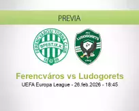 Pronóstico Ferencváros Ludogorets (26 febrero 2026)