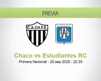 Pronóstico Chaco Estudiantes RC (20 septiembre 2025)