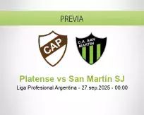 Pronóstico Platense San Martín SJ (26 septiembre 2025)