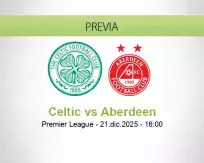 Pronóstico Celtic Aberdeen (21 diciembre 2025)