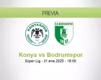 Pronóstico Konya Bodrumspor (31 enero 2025)