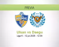 Pronóstico Ulsan Daegu (12 julio 2025)