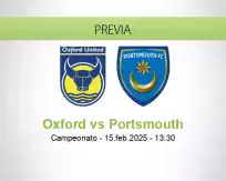 Pronóstico Oxford Portsmouth (15 febrero 2025)