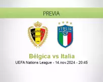 Pronóstico Bélgica Italia (14 noviembre 2024)