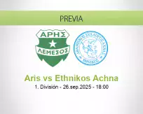 Pronóstico Aris Ethnikos Achna (26 septiembre 2025)
