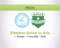 Pronóstico Ethnikos Achna Aris (17 enero 2026)