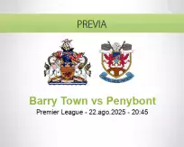 Pronóstico Barry Town Penybont (22 agosto 2025)