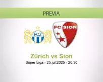 Pronóstico Zürich Sion (25 julio 2025)
