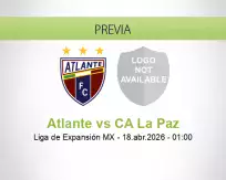 Pronóstico Atlante CA La Paz (18 abril 2026)