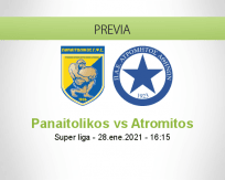 Pronóstico Panaitolikos Atromitos (28 enero 2021)