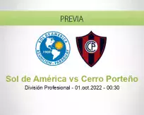 Pronóstico Sol de América Cerro Porteño (30 septiembre 2022)