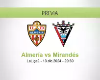 Pronóstico Almería Mirandés (13 diciembre 2024)