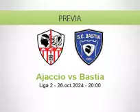 Pronóstico Ajaccio Bastia (26 octubre 2024)