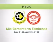 Pronóstico São Bernardo Tombense (03 agosto 2025)