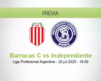 Pronóstico Barracas C Independiente (20 julio 2025)