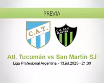 Pronóstico Atl. Tucumán San Martín SJ (13 julio 2025)