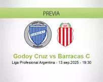 Pronóstico Godoy Cruz Barracas C (13 setiembre 2025)