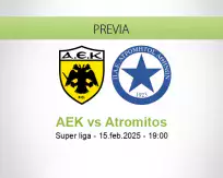 Pronóstico AEK Atromitos (15 febrero 2025)