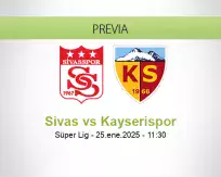 Pronóstico Sivas Kayserispor (25 enero 2025)